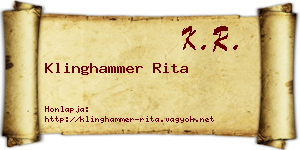 Klinghammer Rita névjegykártya
